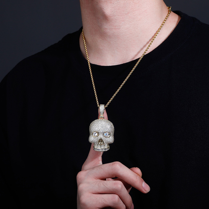 Iced Out Skull Pendant Necklac - огляд і ціна Fashion Street Singapore