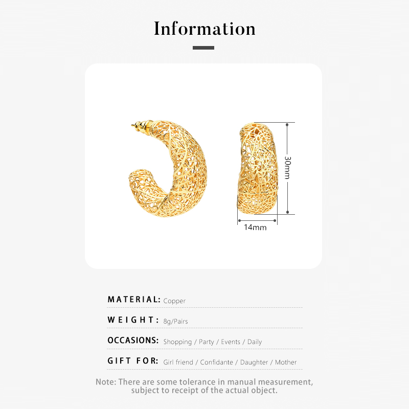IVOG C Shape Hollowed Out Earr - огляд і ціна Street Fashion Website