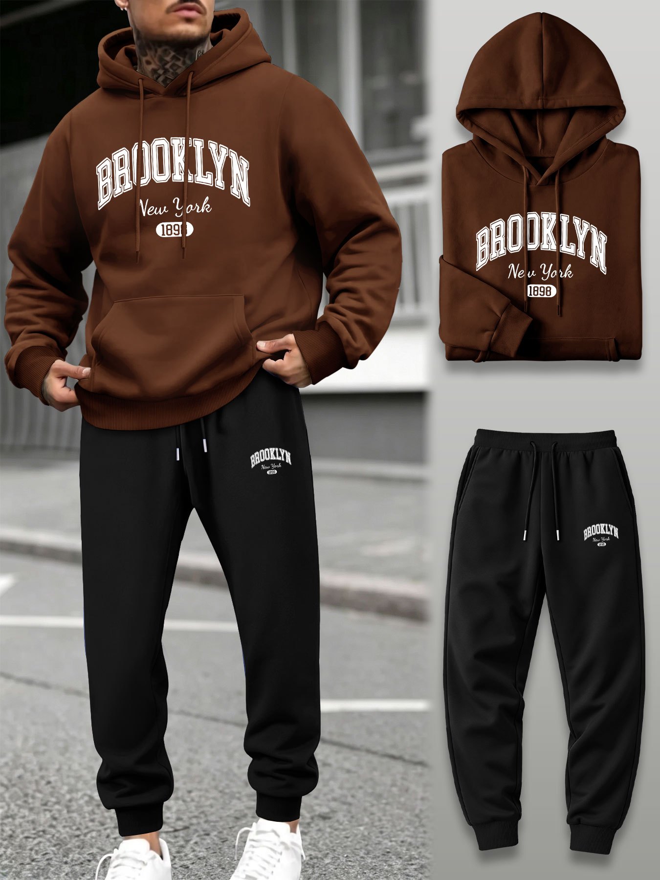 Men 2 Piece Tracksuit Hoodie J - огляд і ціна Street Fashion Winter